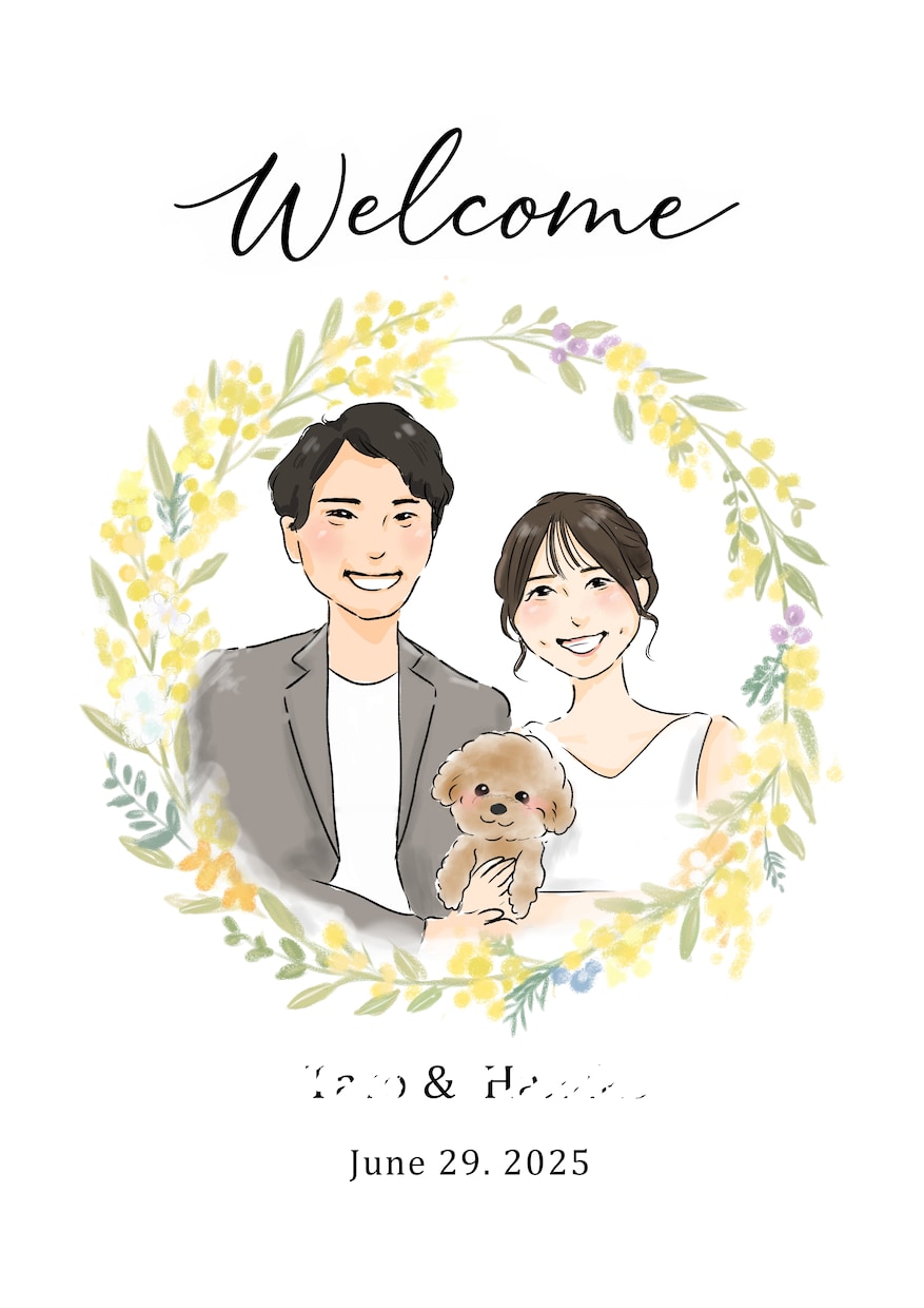ウェディングの似顔絵イラストを作成します ☆前撮り写真がなくてもOK☆データ納品、修正何度でも。 イメージ2