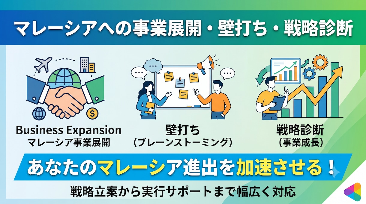 マレーシアへの事業展開・壁打ち・戦略診断を行います 現役2拠点経営者がリアルな経験を元に最速の事業構築を支援 イメージ1