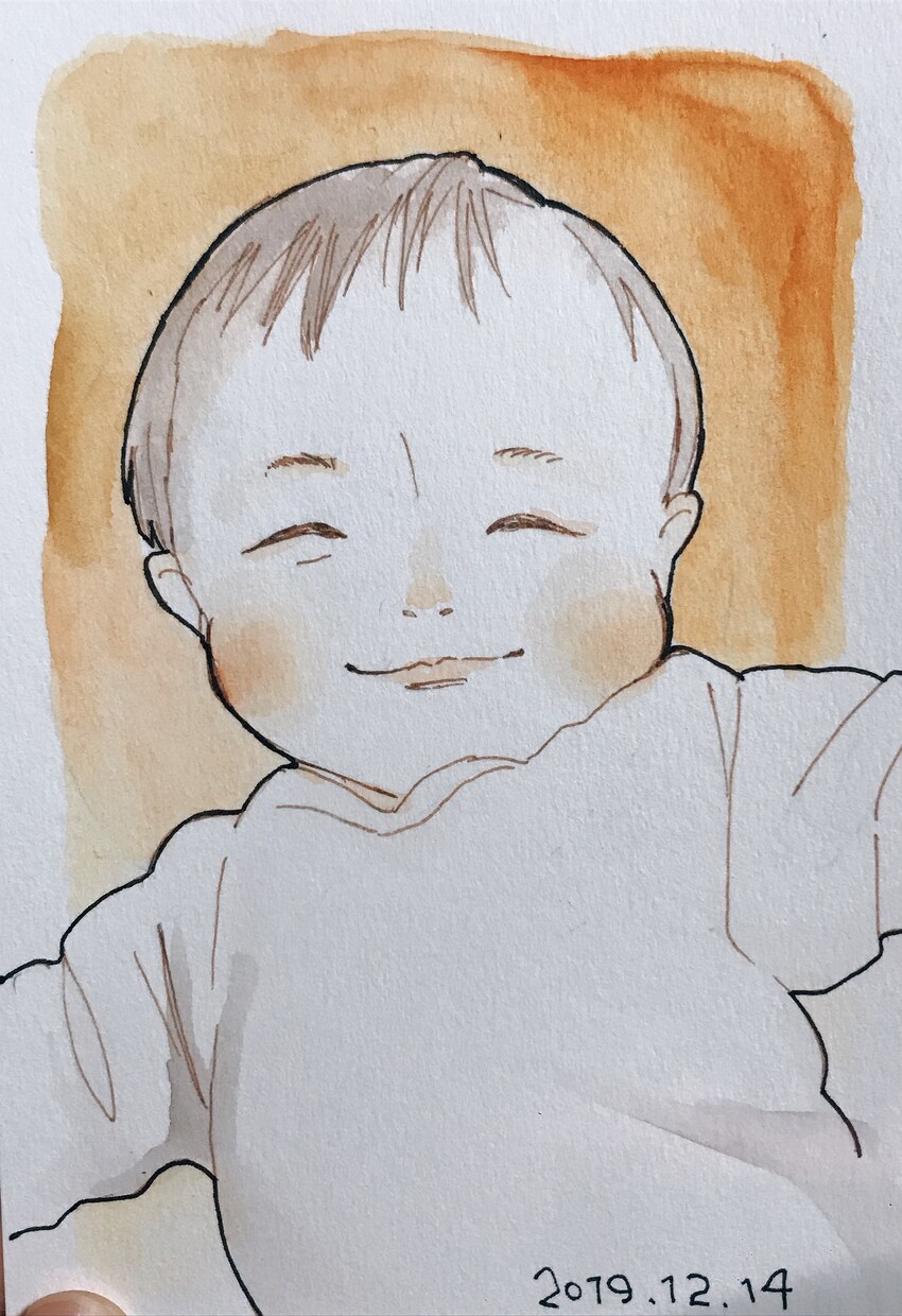 プレゼントやご自宅用に！似顔絵お描きします ハガキサイズの水彩似顔絵。額やアルバムに入れても◎ イメージ1