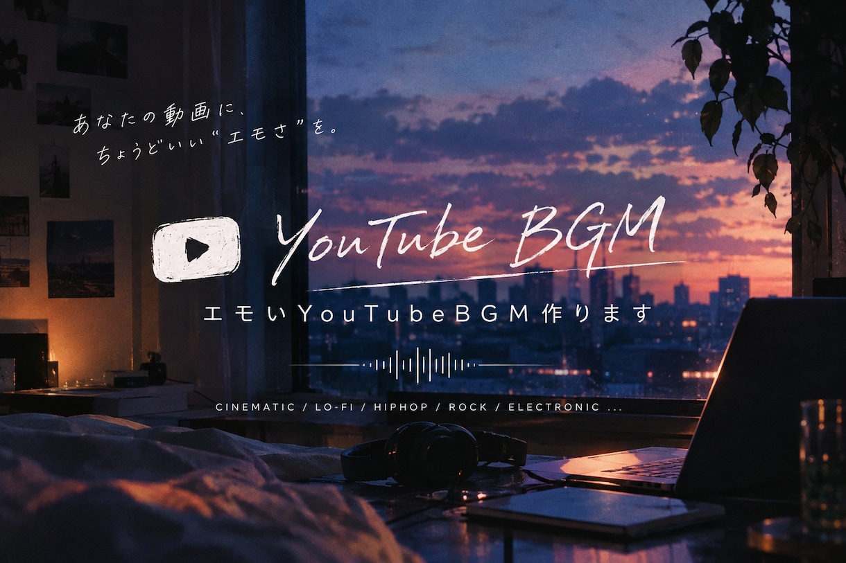 YouTubeのBGM作曲します hiphopやchill、エモい音楽つくります！ イメージ1