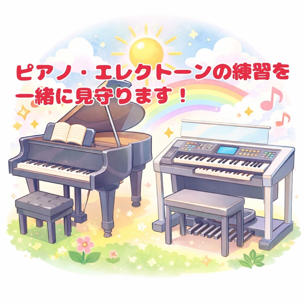 ピアノ・エレクトーンの練習、一緒にします ご自宅でのピアノ・エレクトーンの練習を一緒に見守ります♪ イメージ1