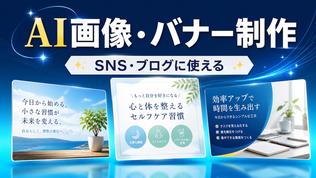 SNS用AI画像とバナーを制作します 投稿の印象を変える画像を丁寧に制作します イメージ1