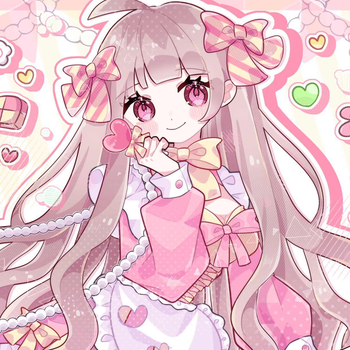 キラキラ可愛いイラスト制作します 1枚絵、アイコン、立ち絵、グッズ用イラストなど イメージ1