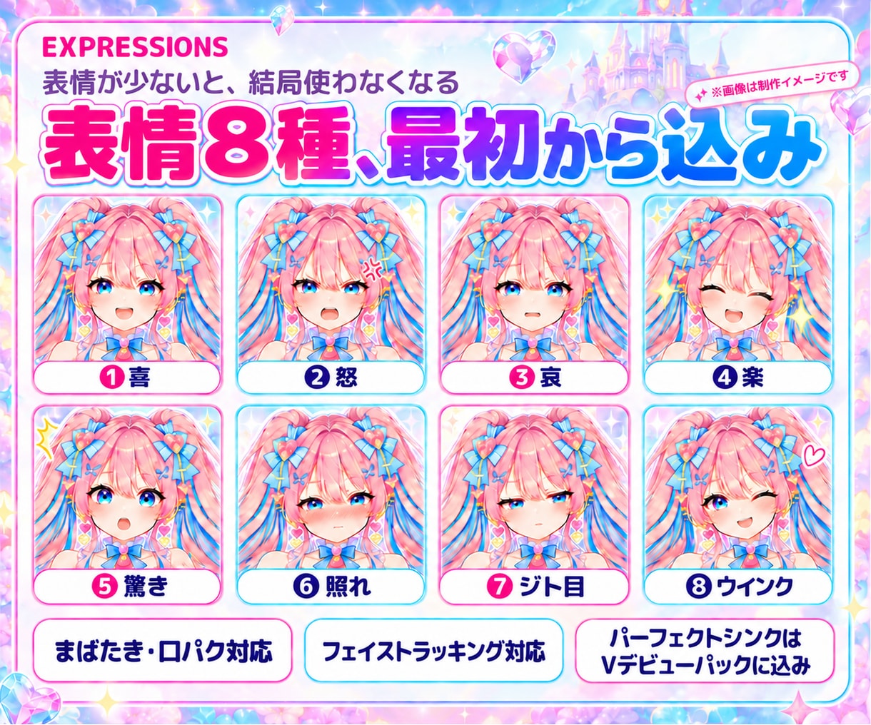 立ち絵からVTuberの3Dモデルを制作します VRM・VRChat対応｜背景・サムネ・BGMも追加OK イメージ4