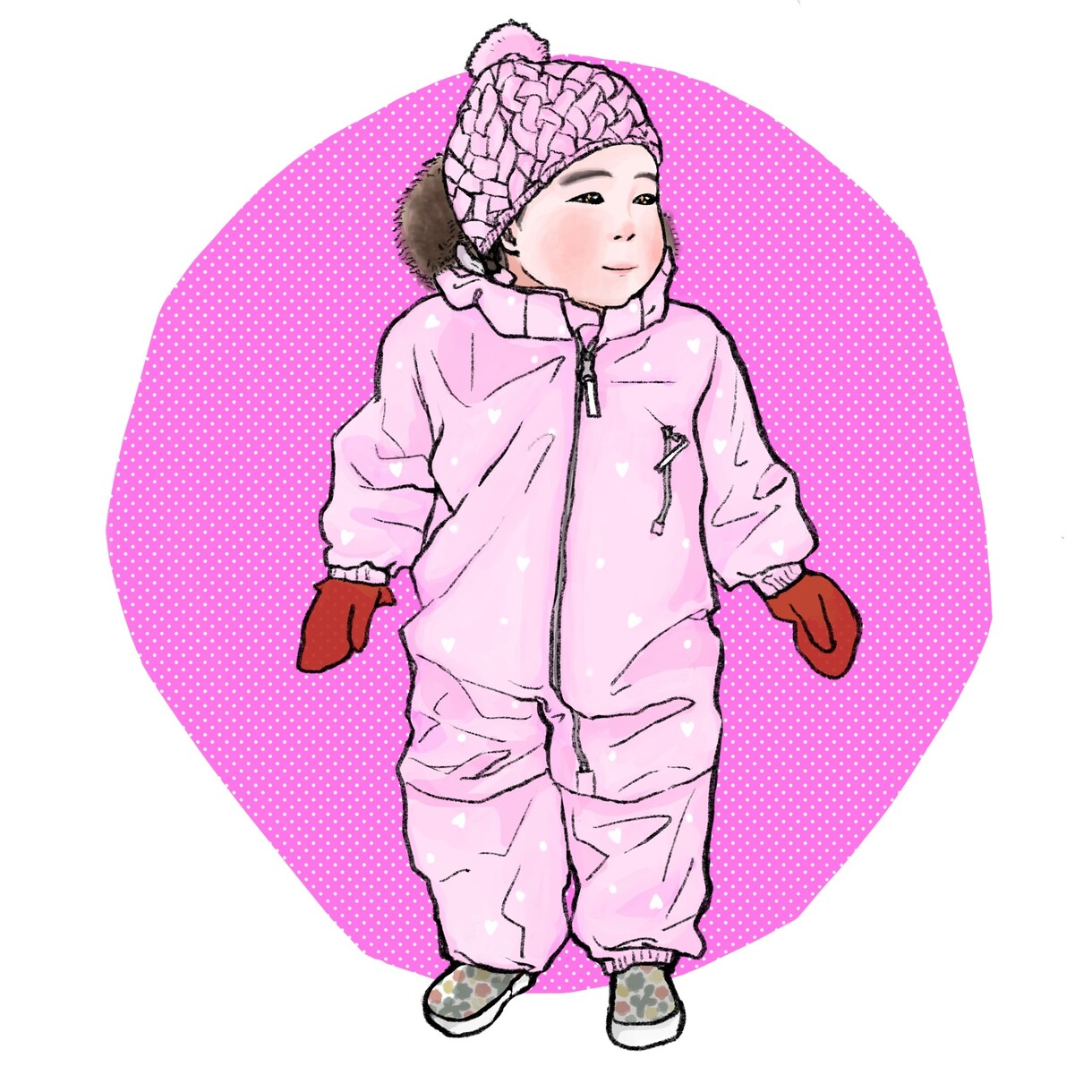 写真をもとに、明るくかわいい似顔絵を描きます お子様の成長の記念やプレゼント、アイコンなどにご利用ください イメージ2