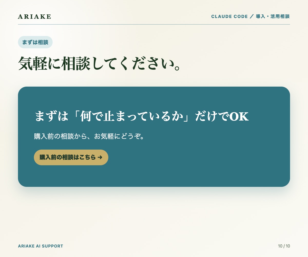 Claude Codeの導入をサポートします まずはご相談ください。60分で動く1本を一緒に作ります イメージ9