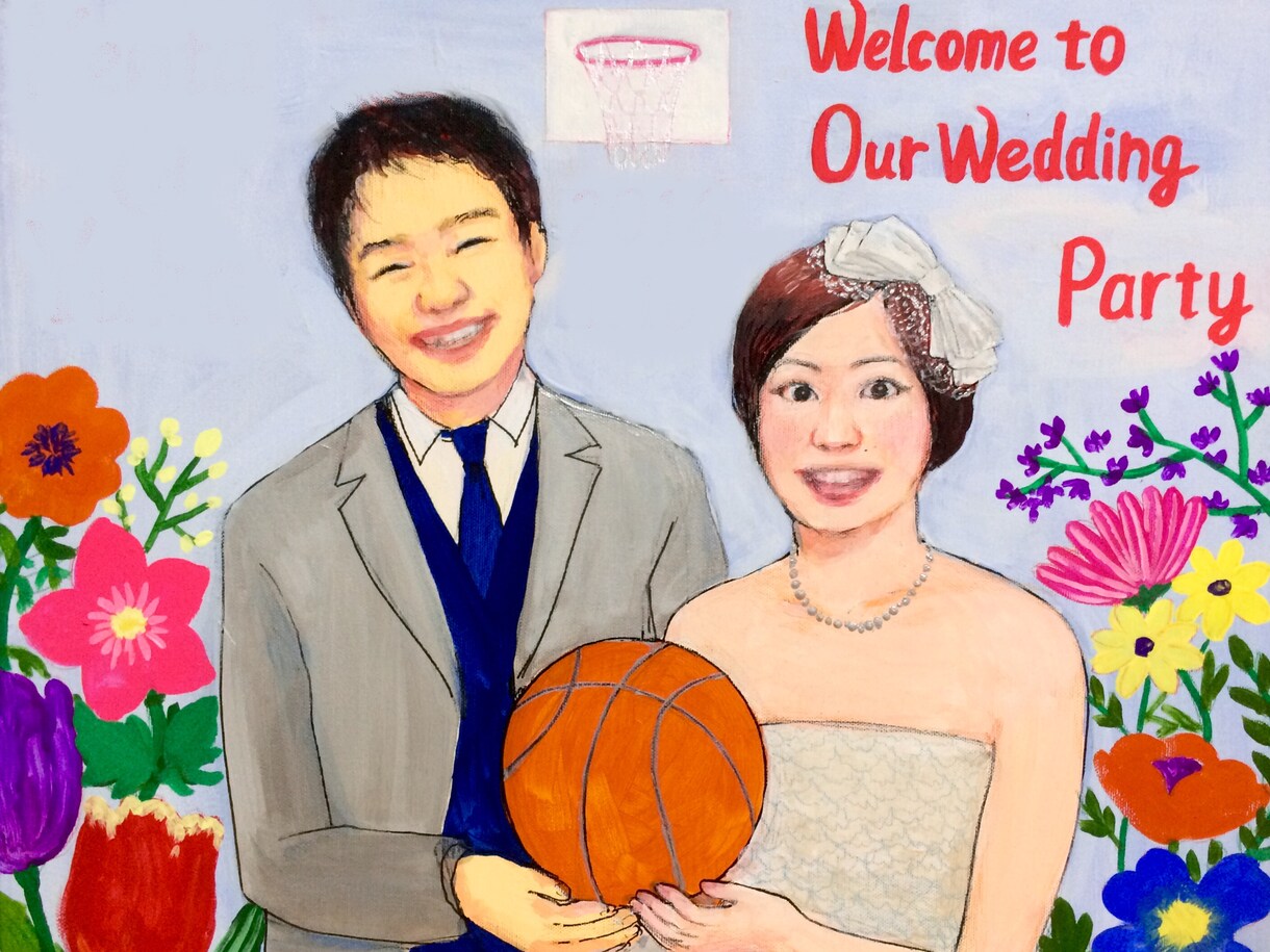 結婚式のウェルカムボード描きます お好みのモチーフを取り入れておしゃれに仕上げます イメージ3