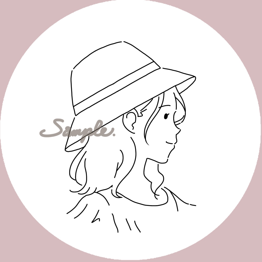写真をもとに シンプルで可愛い線画アイコン描きます 少ない線で描く雰囲気似顔絵です。顔パーツの有無は選択可能！ イメージ6
