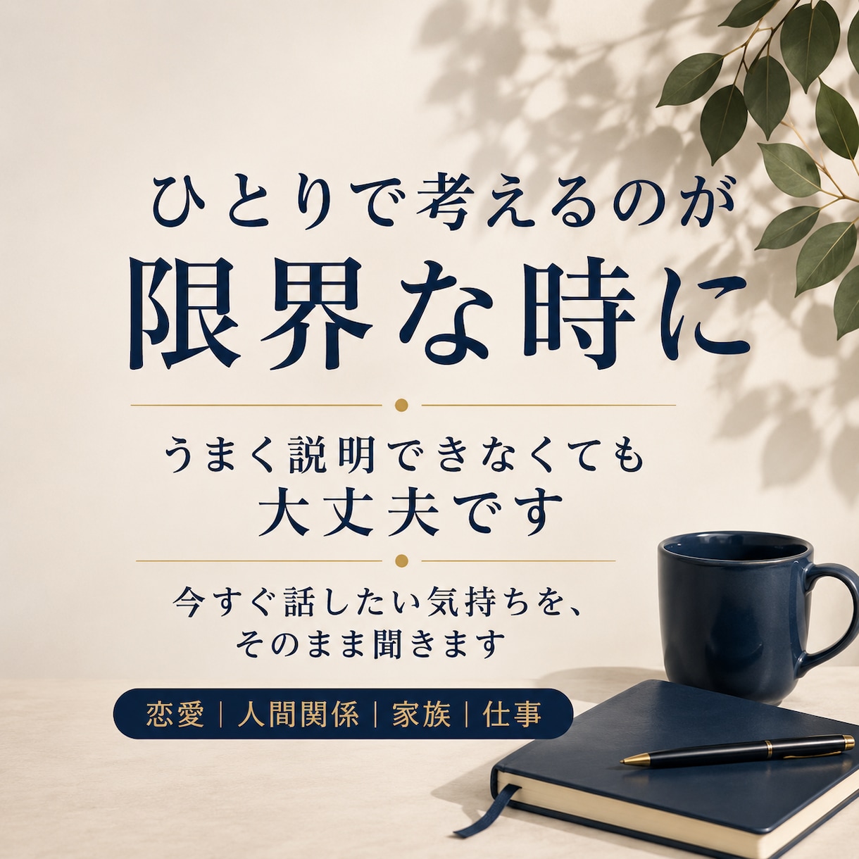 とにかく苦しい時、まとまらない話をお聞きします 今すぐ誰かと話したい気持ちを受け止めます イメージ2