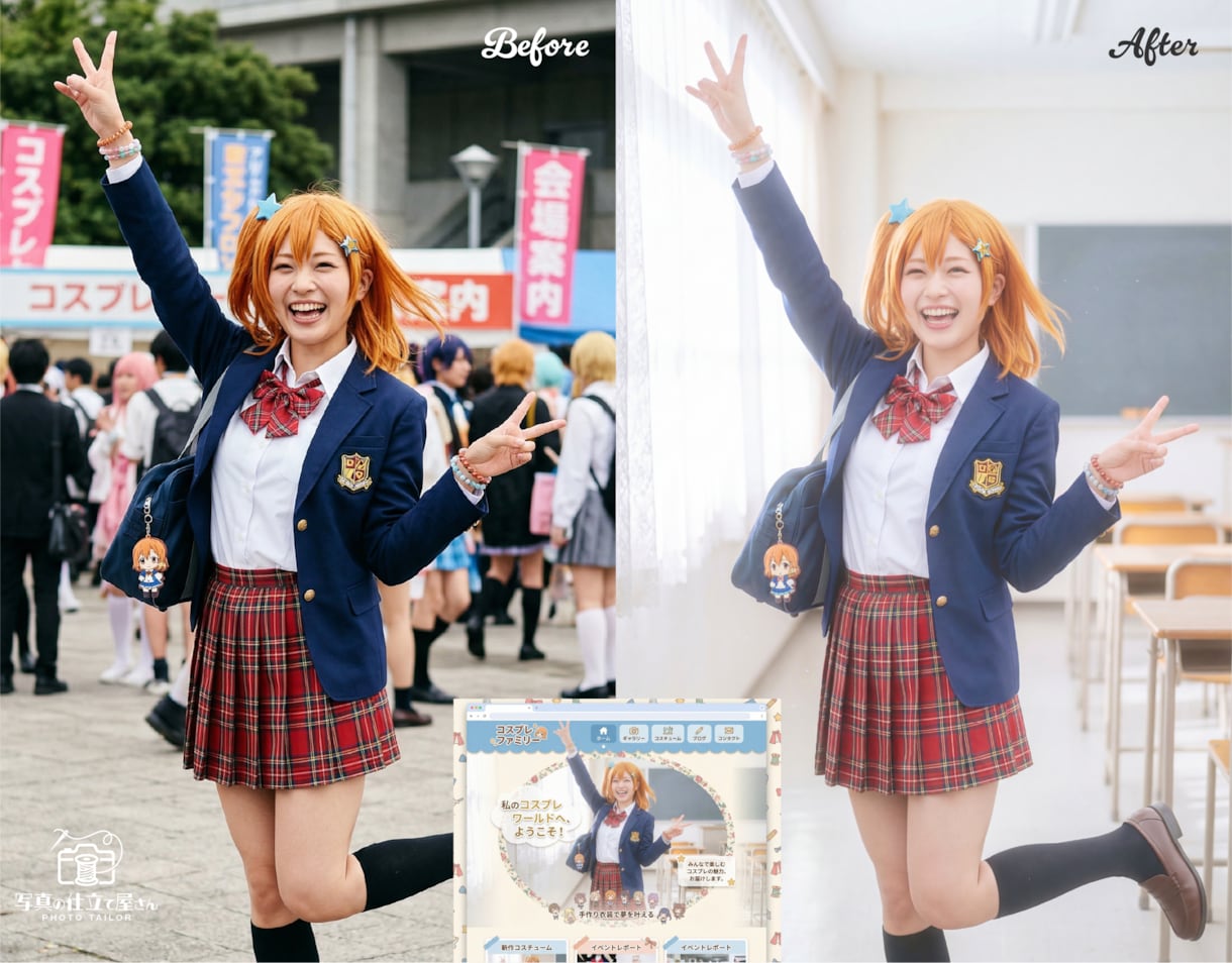 コスプレ写真を2.5次元の極上品質へ加工します 歴20年のプロ技術×最新AIで世界観を再現する背景合成を提供 イメージ6