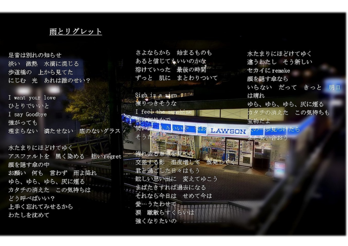 曲とボーカルの魅力を最大限に引き出す作詞をします 歌い手、ボカロP、Vtuverの皆さん！曲先のみ対応 イメージ5