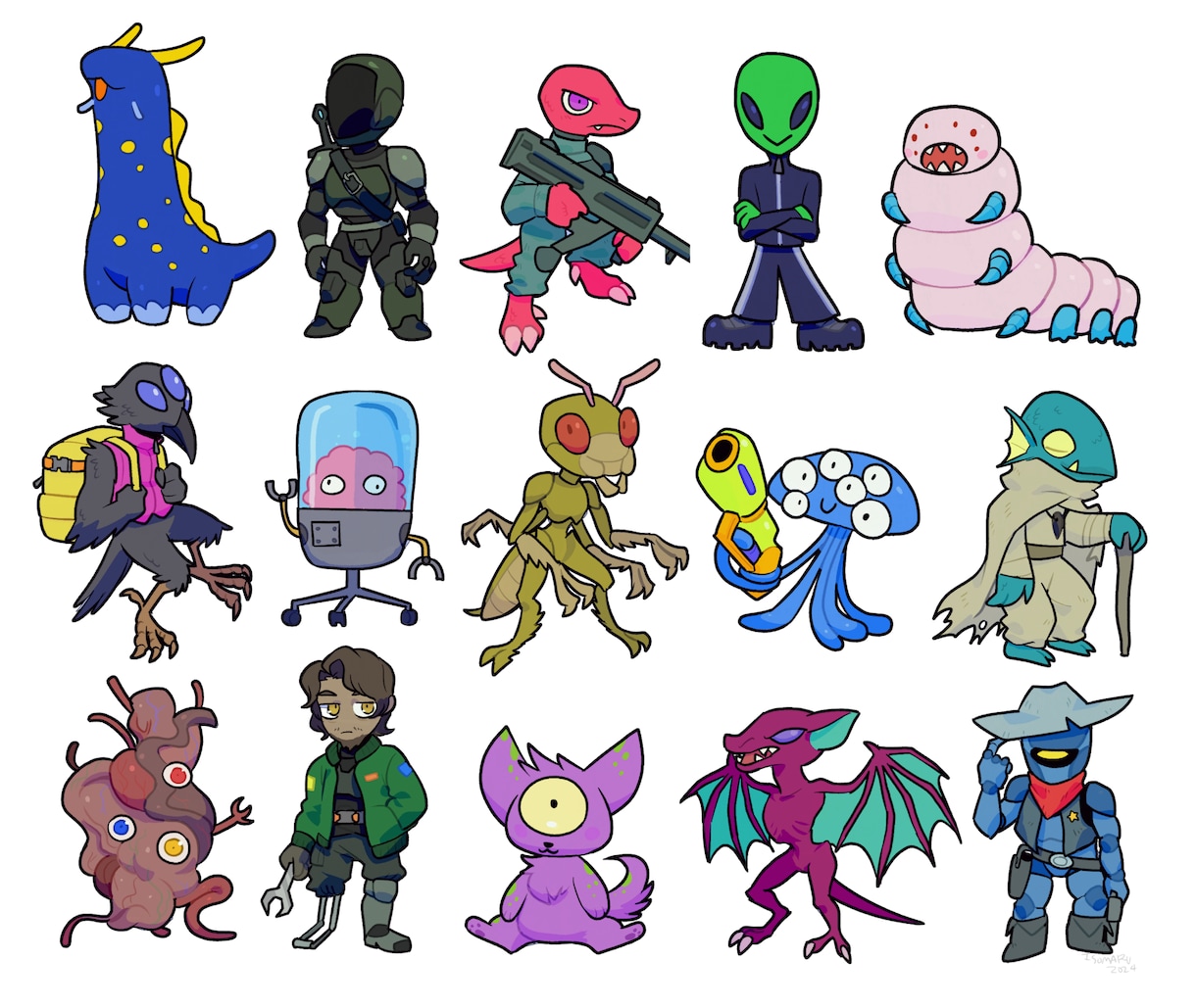 動物・モンスターデフォルメイラストを描きます 可愛い人外系のデフォルメイラストならお任せください！ イメージ2