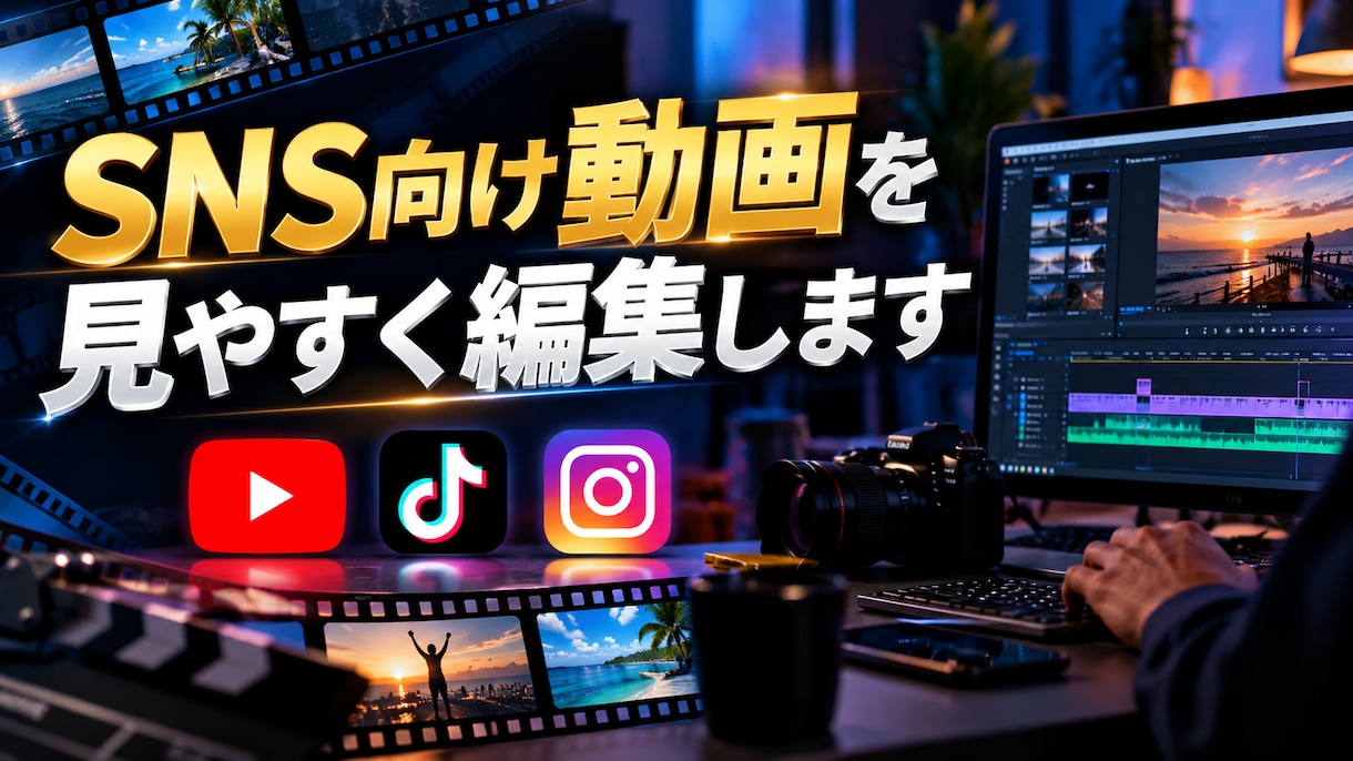 ショート動画/SNS向け動画を見やすく編集します YouTube・TikTok・Instagramに対応します イメージ1