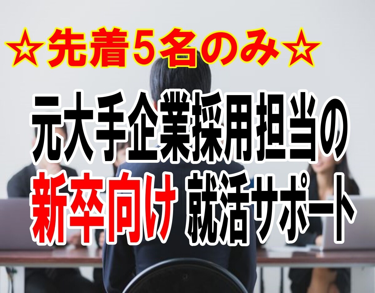 先着5名　元大手採用担当が就活フルサポートします 【10社内定実績あり】元大手採用担当による就活支援プログラム イメージ1