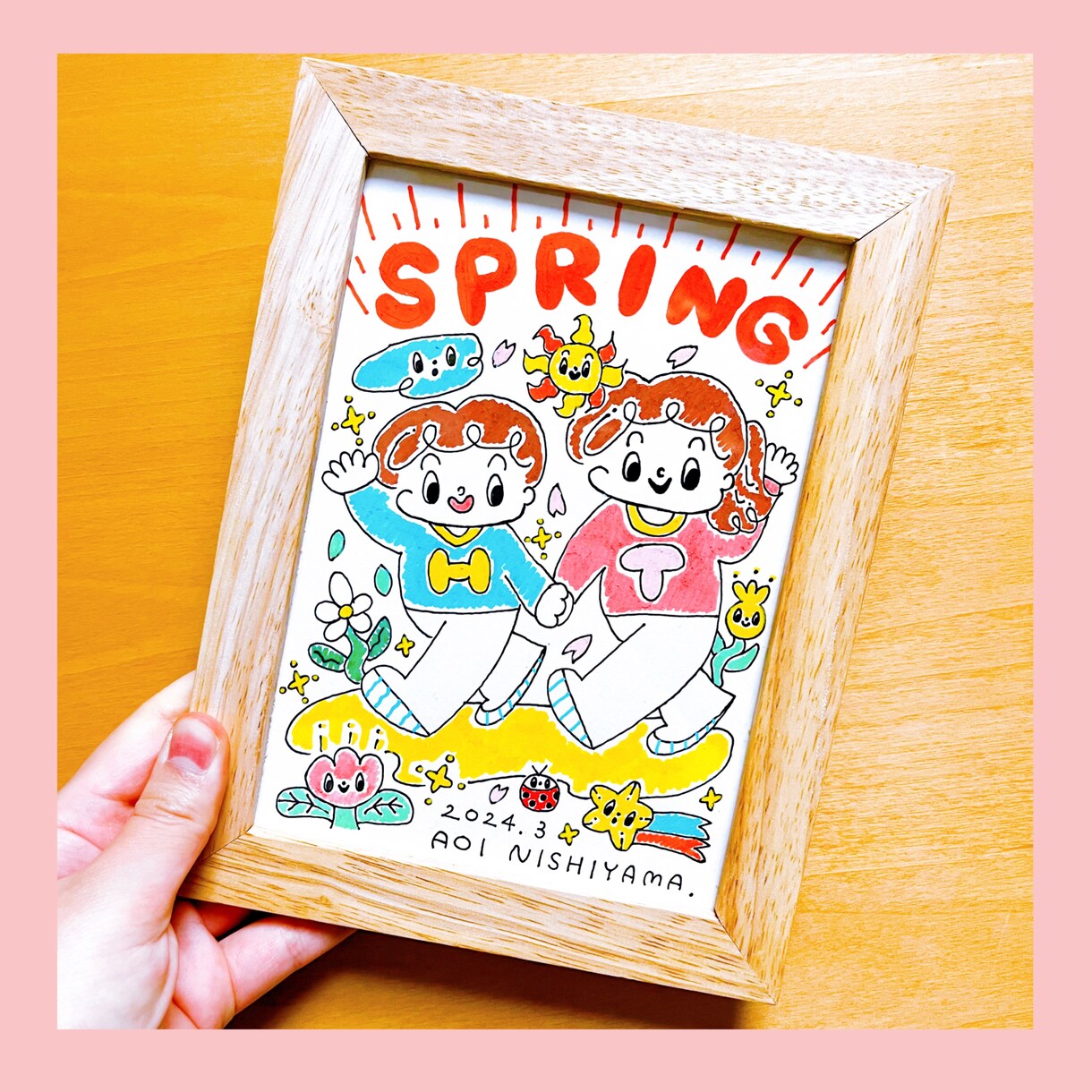 記念日等の贈り物に!額付き似顔絵を描きます 「福岡PARCO」でも活躍中のイラストレーター。 イメージ2