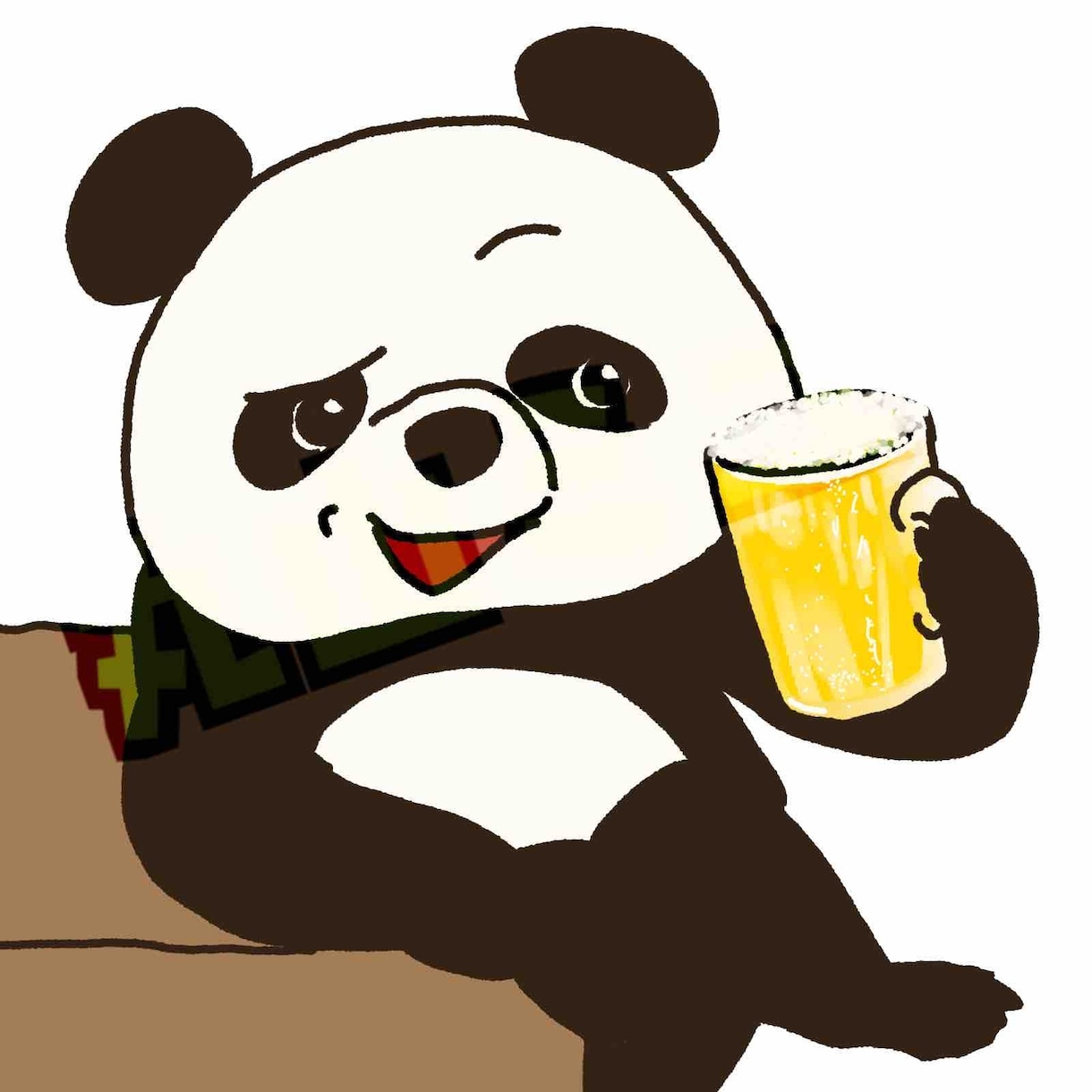酒豪のパンダのアイコンを1枚のみ販売します 【1枚のみ】ビール片手に語るパンダの絵を差し上げます。 イメージ1