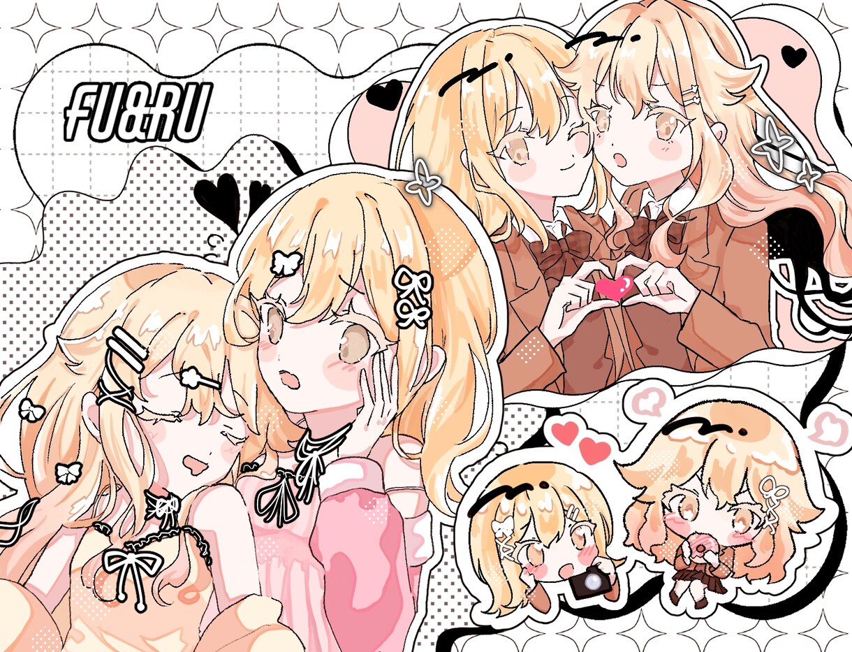 ポップでキュートな女の子のイラスト描きます ポップでキュートな女の子イラスト作成します！ イメージ3