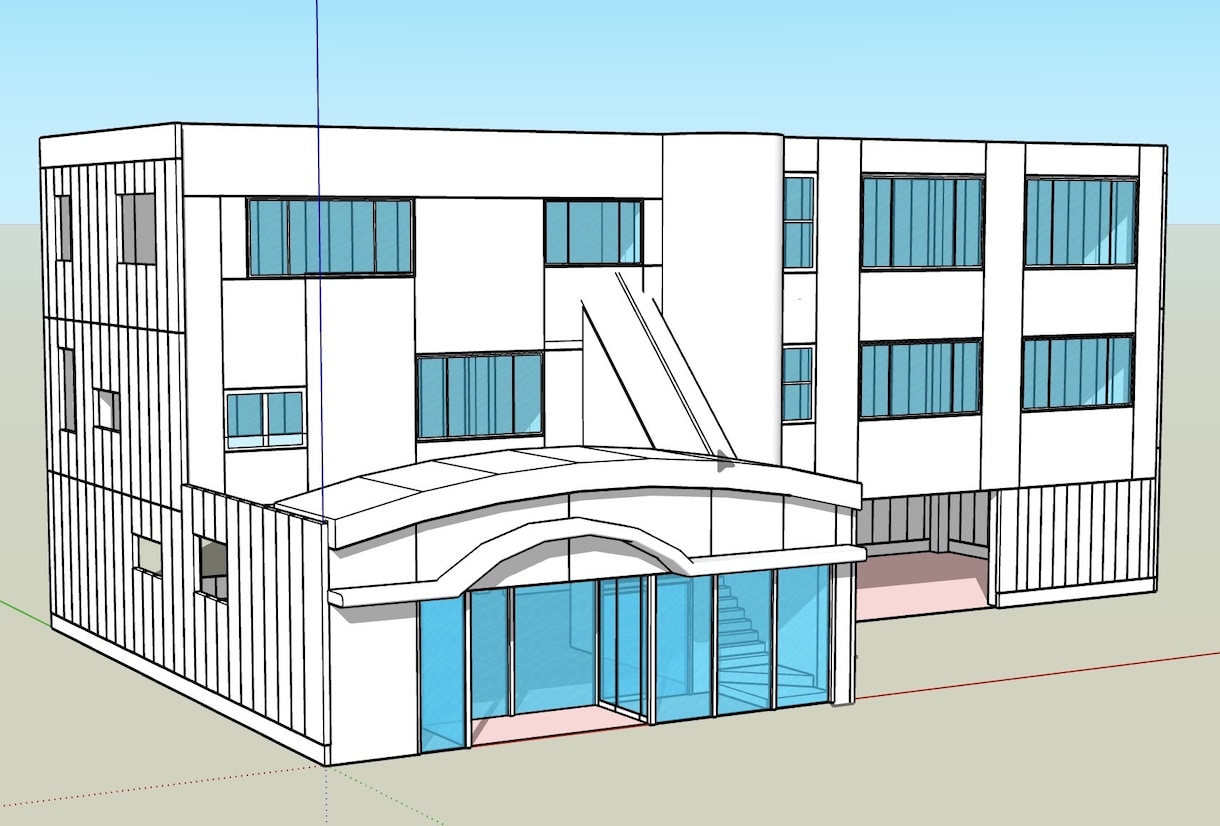 建築3Dモデリング下地（ホワイトモデル）作成します パース制作の下地を代行！正確な3Dボリュームモデル作成 イメージ1