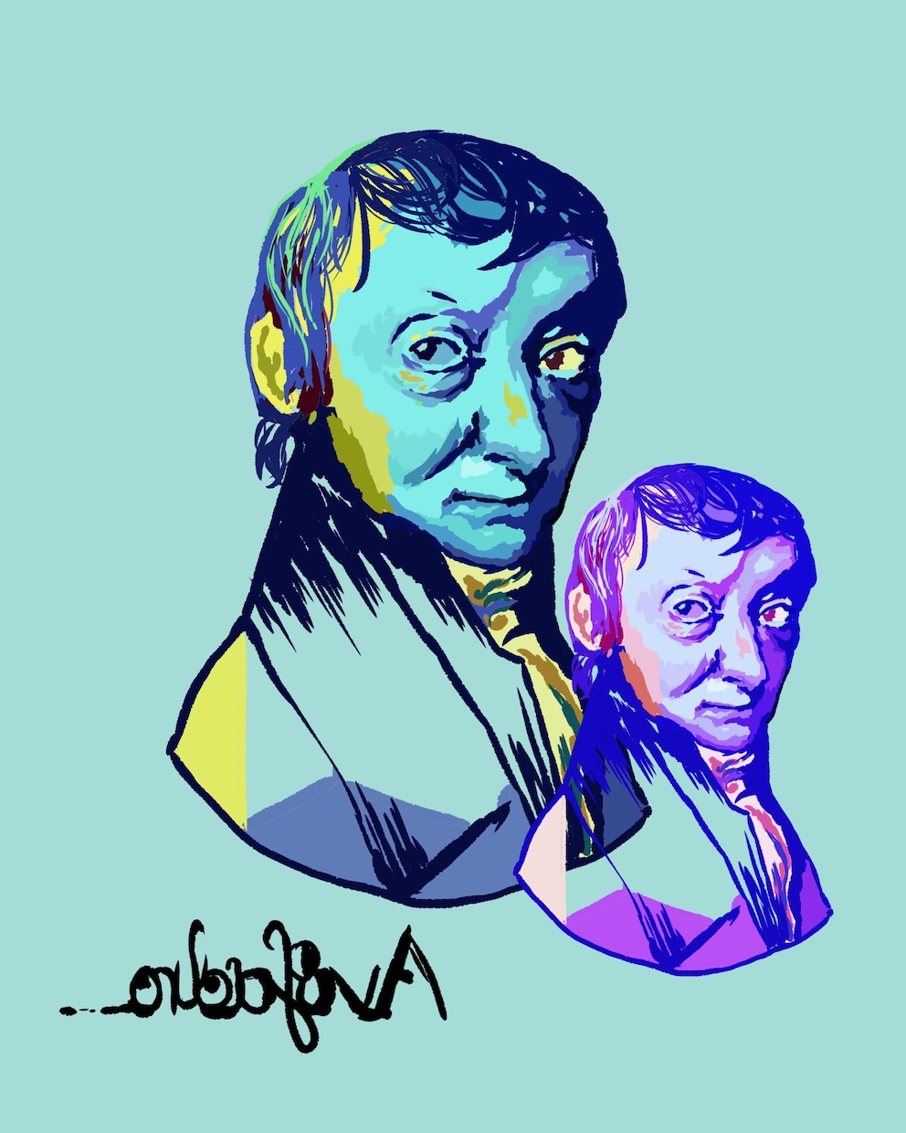 あなたの似顔絵を描きます お好きな色をメインに似顔絵を描きます。 イメージ1