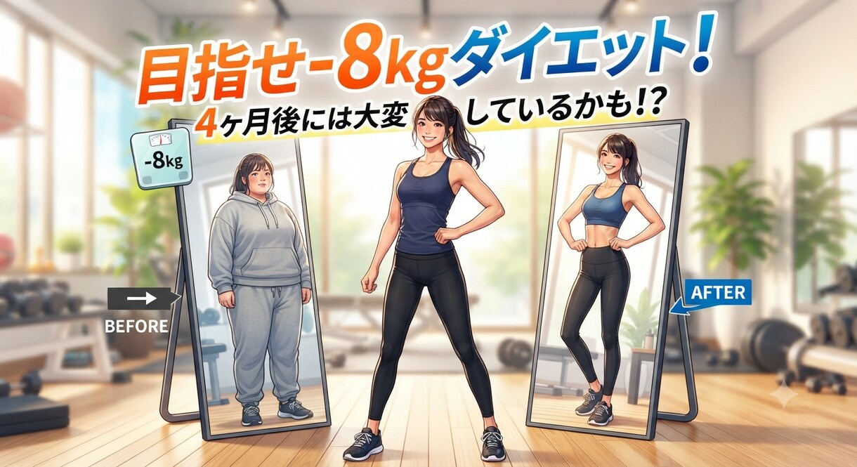 4ヶ月で-8kgを目指します 超コスパで4ヶ月ダイエットチャレンジ イメージ1