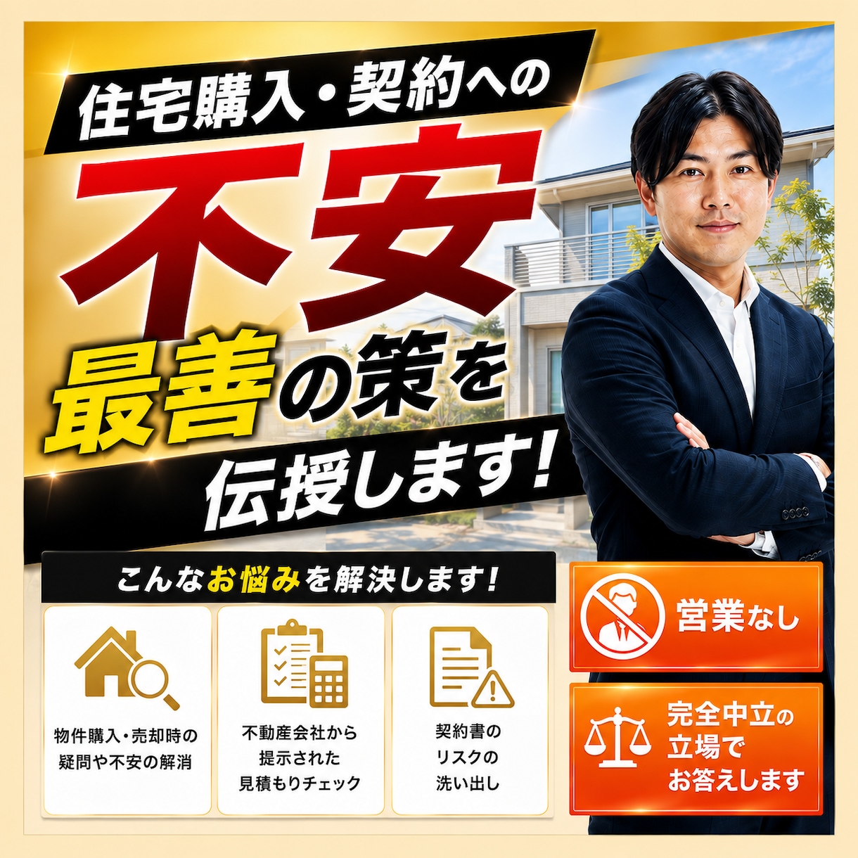 元大手不動産管理職が購入や契約の悩みを解決します 元大手管理職・現オーナーが完全中立でアドバイスします！ イメージ1