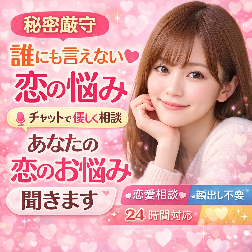 誰にも言えない恋の悩み聞きます 誰にも言えない恋の悩み、優しく聞きます イメージ1