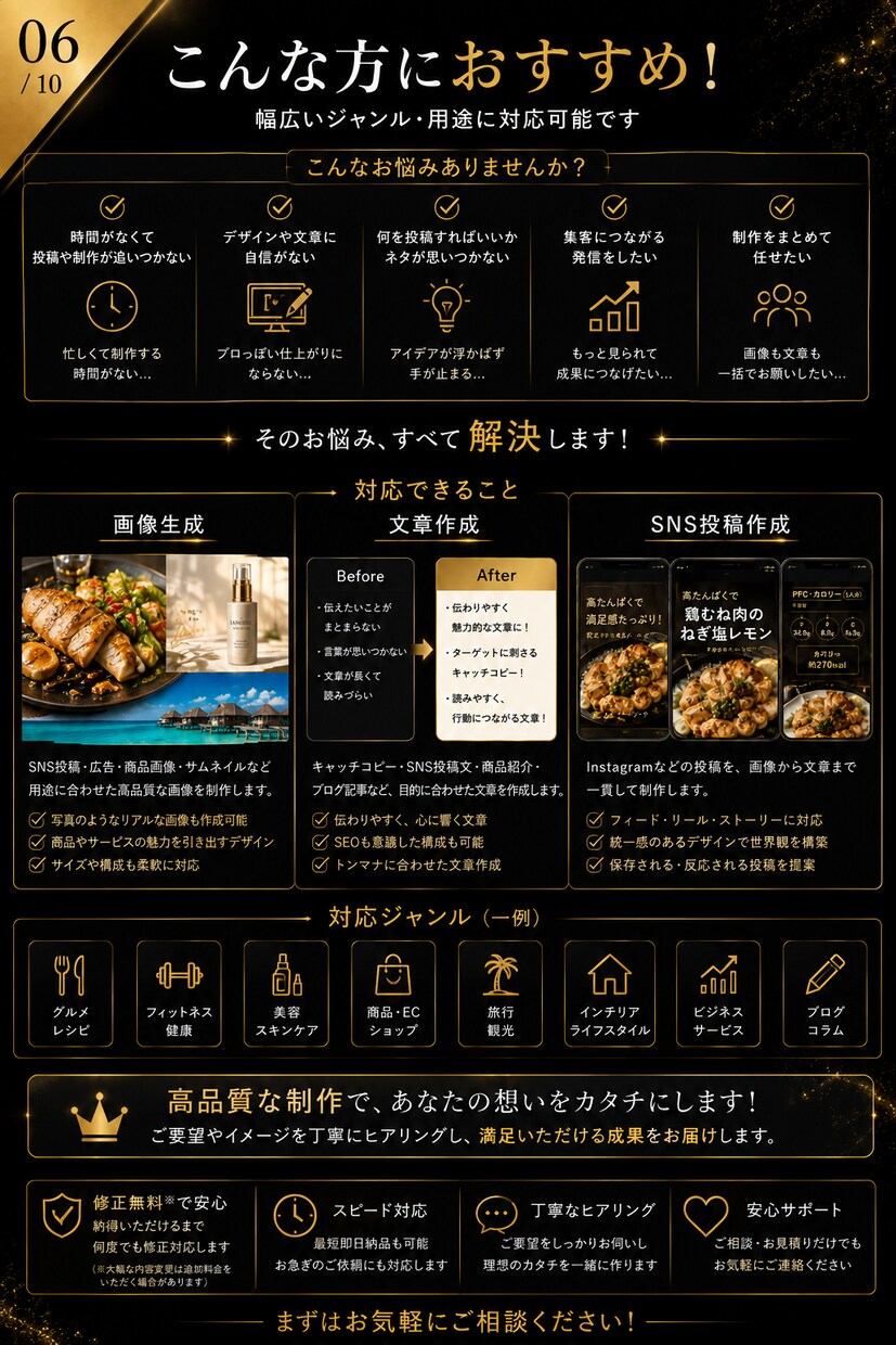 AIでSNS投稿画像を作成します 画像と文章をまとめて制作します イメージ6