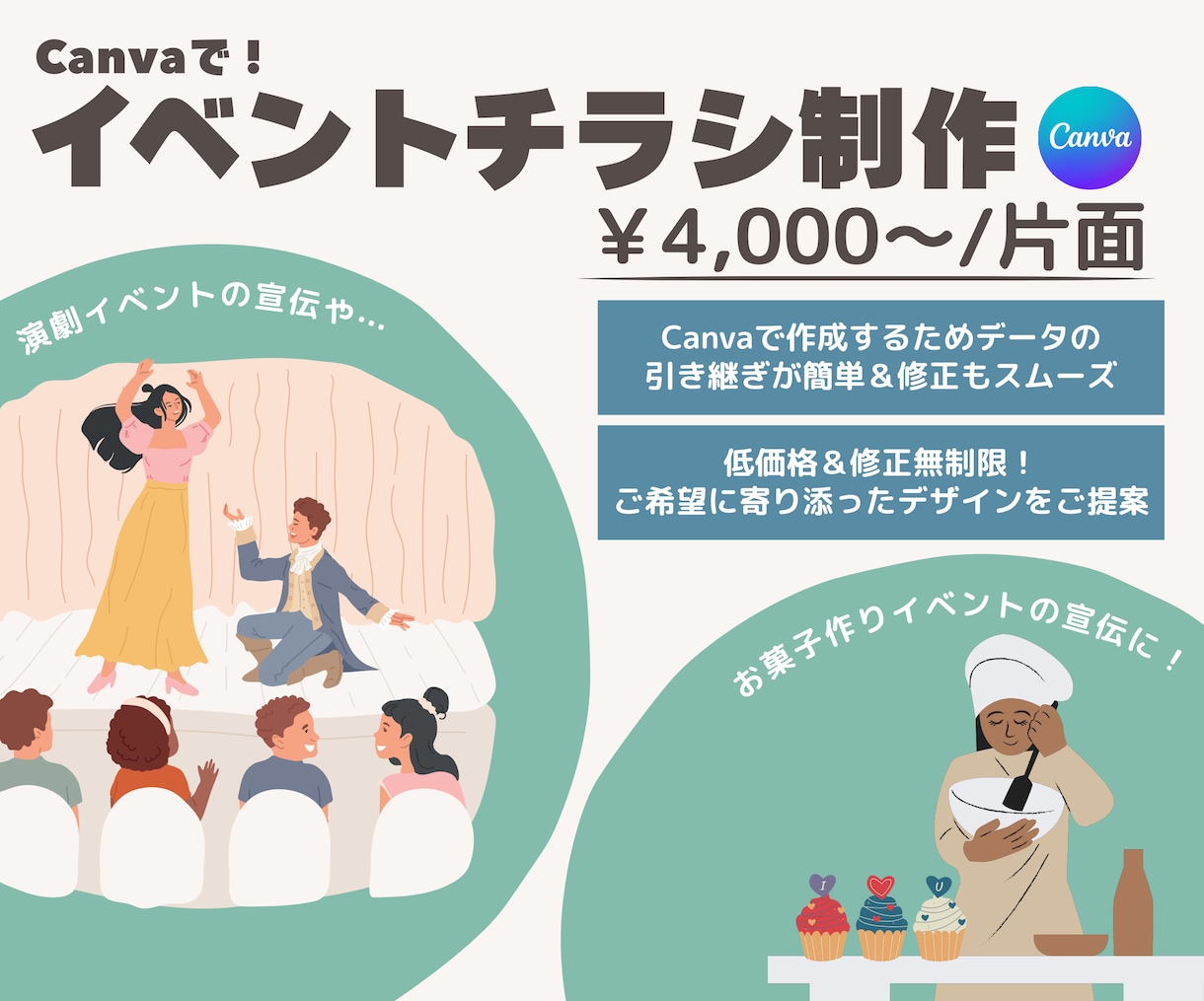 Canvaでイベントチラシを制作します 様々なジャンルのチラシを制作します イメージ1