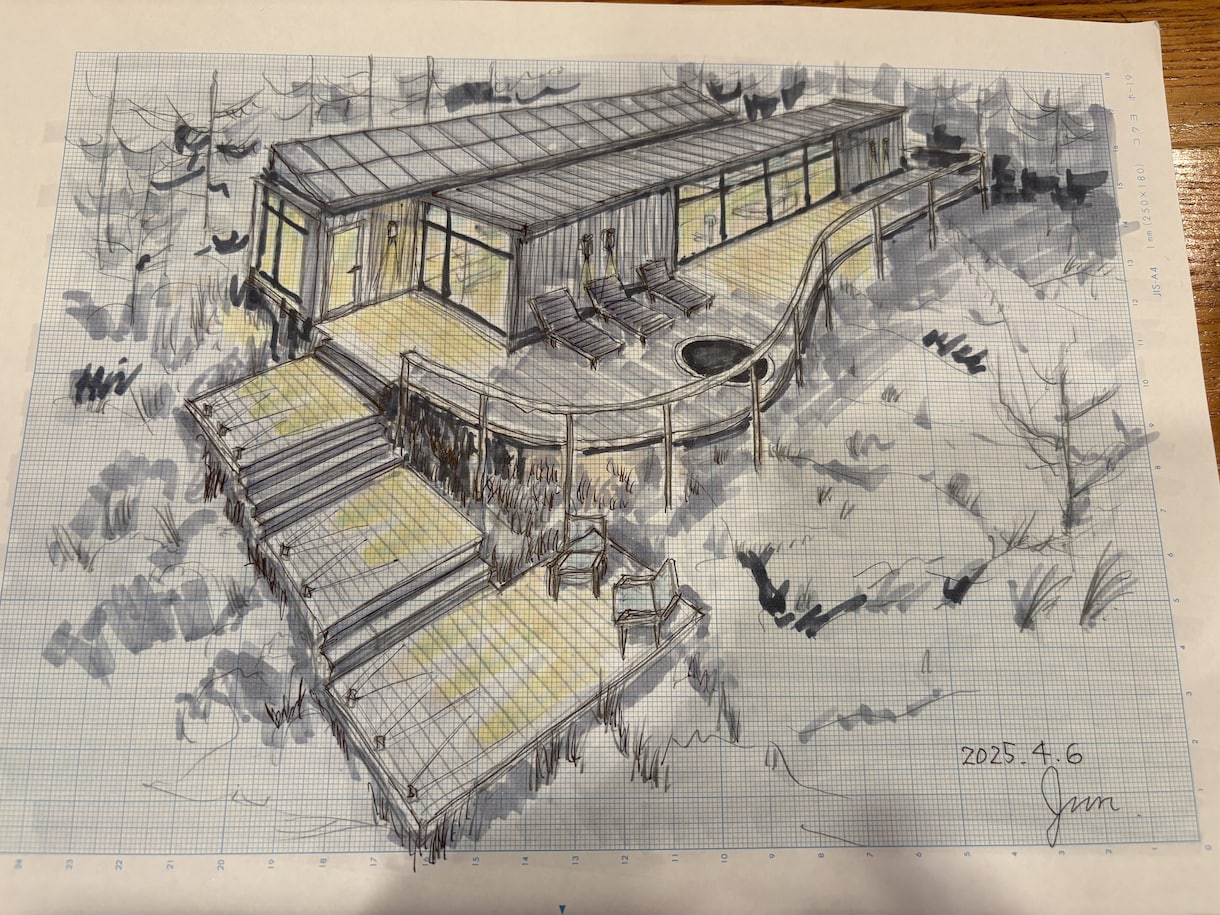 イメージしやすい手描き建築スケッチ描きます プレゼン資料に手描きパースを追加して「印象に残る作品」に！ イメージ1