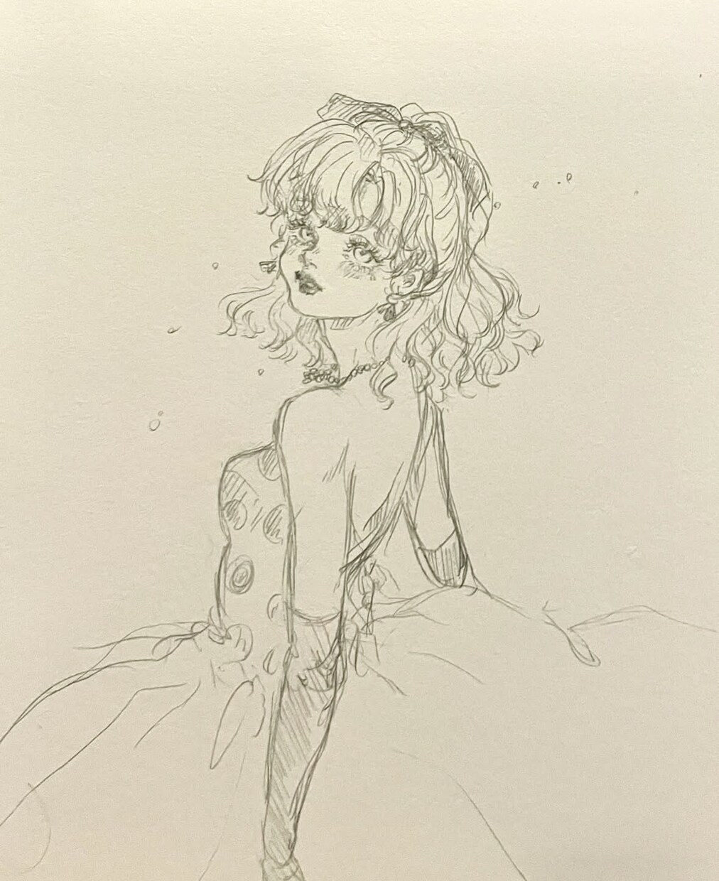 儚い線で、儚い女の子描きます 芸術学部卒が線画にて、柔らかく繊細な人物画を作成します！ イメージ3
