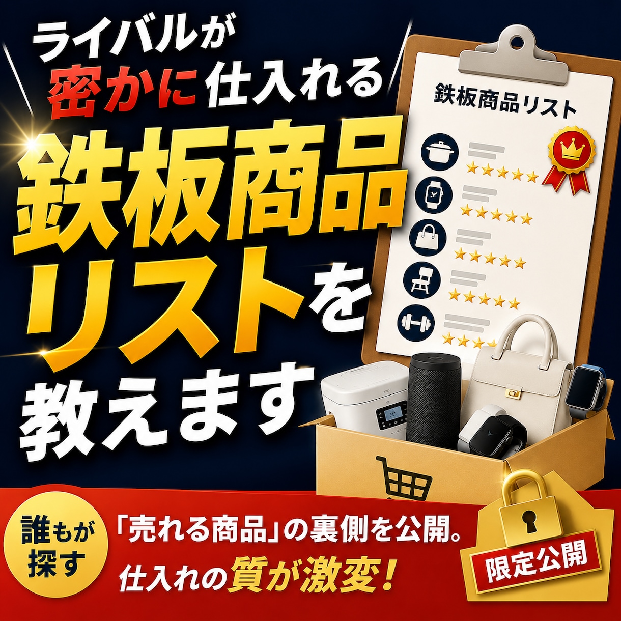 ライバルが密かに仕入れる鉄板商品リストを教えます ​誰もが探す「売れる商品」の裏側を公開。仕入れの質が激変！ イメージ1