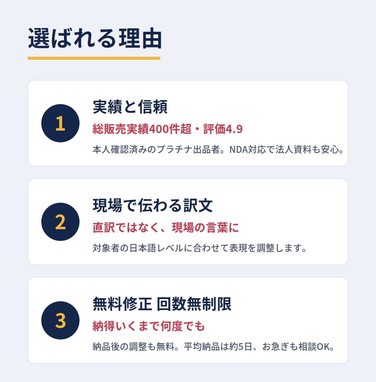 現場で伝わるベトナム語へ 実習就労文書を翻訳します 「読んでわかる」訳文を、実績あるプロがお届け イメージ3