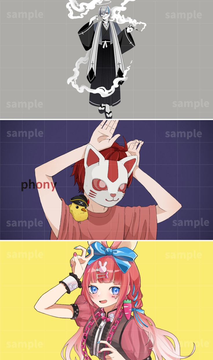 実績100件✴︎本家風歌ってみたイラスト描きます お一人様ずつ丁寧に対応！低価格で提供します イメージ9