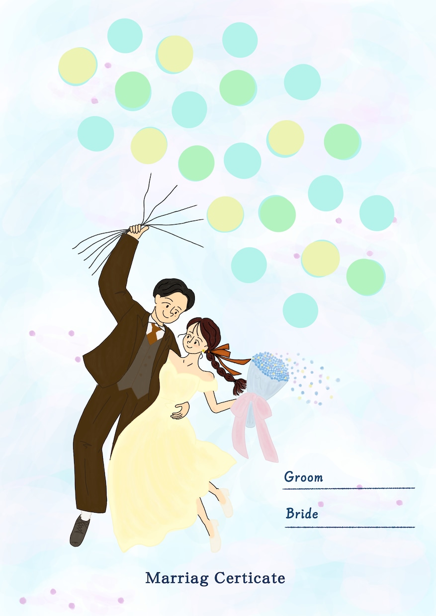 ウェルカムボード・結婚証明書を描きます ”その人らしさ”を大切にウェディングイラストを描きます イメージ6