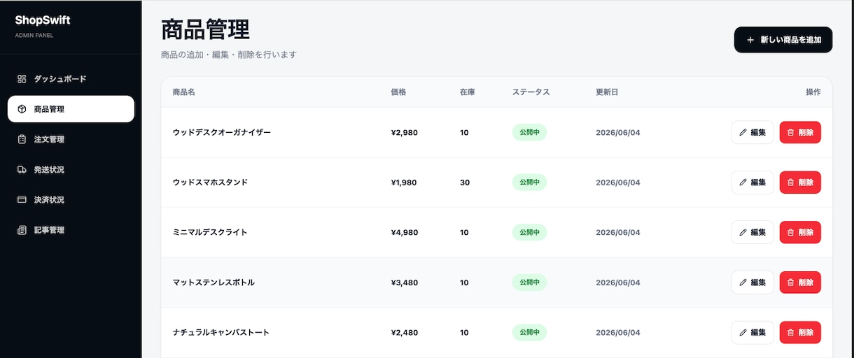 Laravelで管理画面付きECサイトを制作します 商品管理・カート・注文管理・Stripe決済まで対応 イメージ10