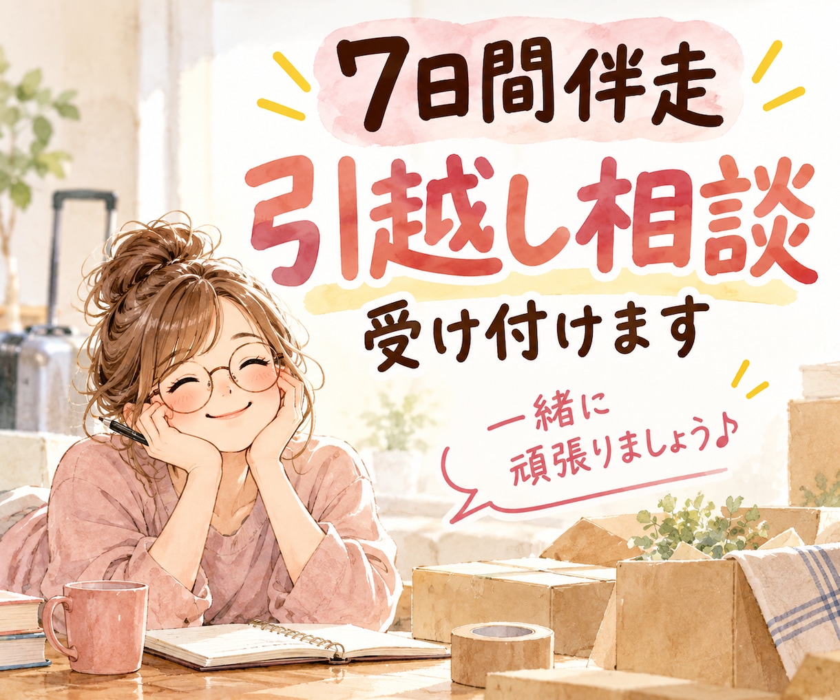 ７日間伴走｜引越し相談受け付けます 引越し前から引越し後まで♪１問１答形式でお答えします イメージ1
