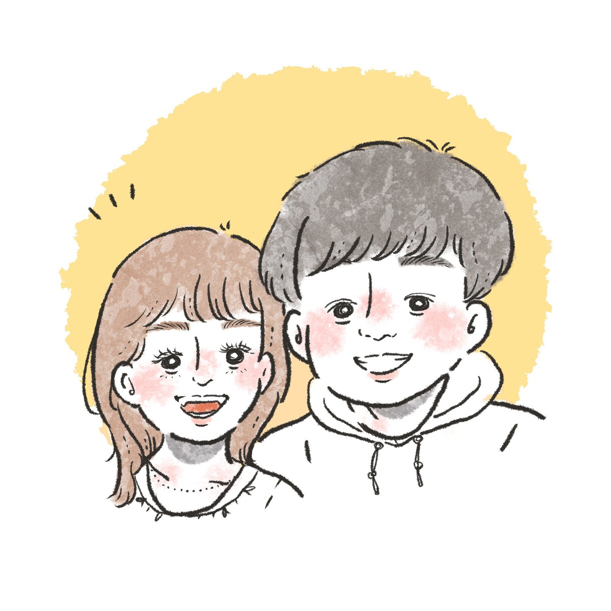 商用利用OK！現役イラストレーターが似顔絵描きます ゆるくて癒し！お写真を元に描く似顔絵snsアイコン♪ イメージ6
