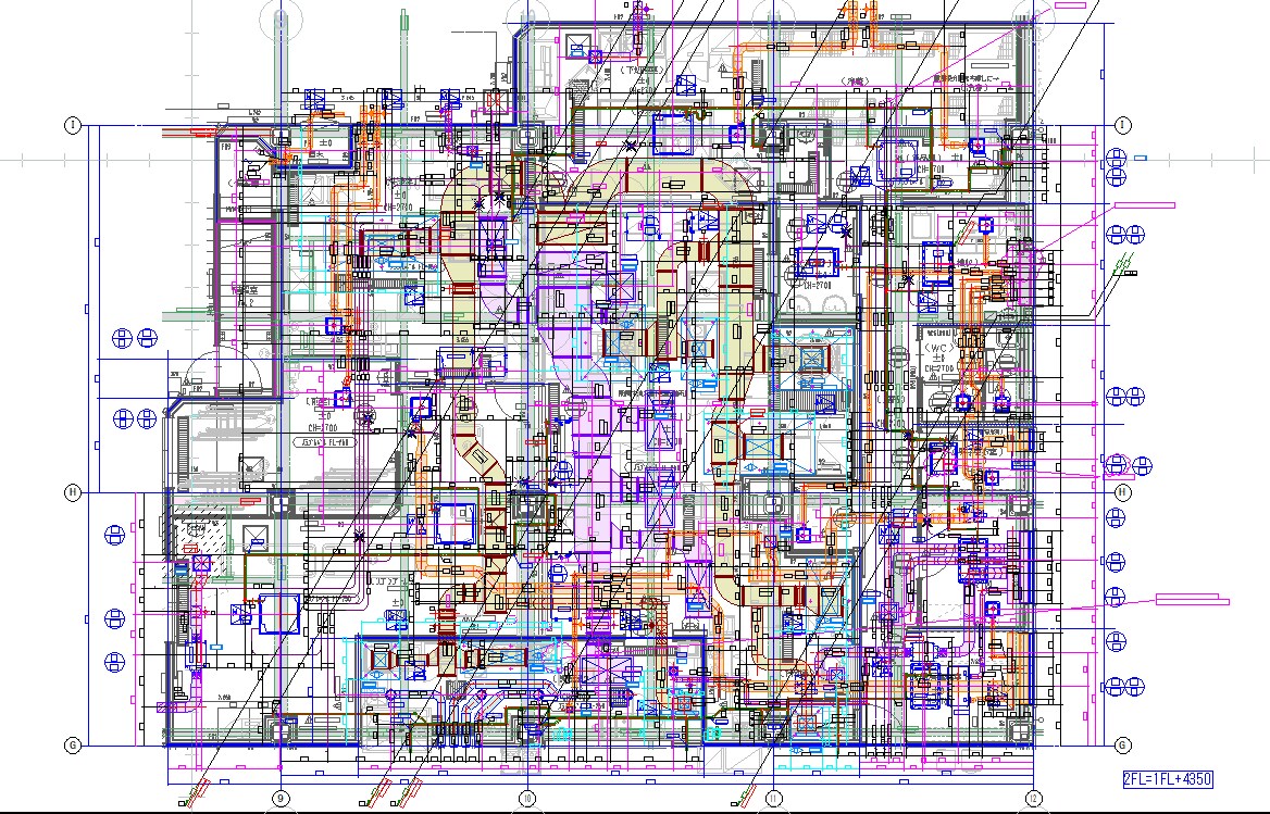 建築設備の施工図代行しますます プロット図、梁・スラブスリーブ図、配管図、機械室(Tfas) イメージ8