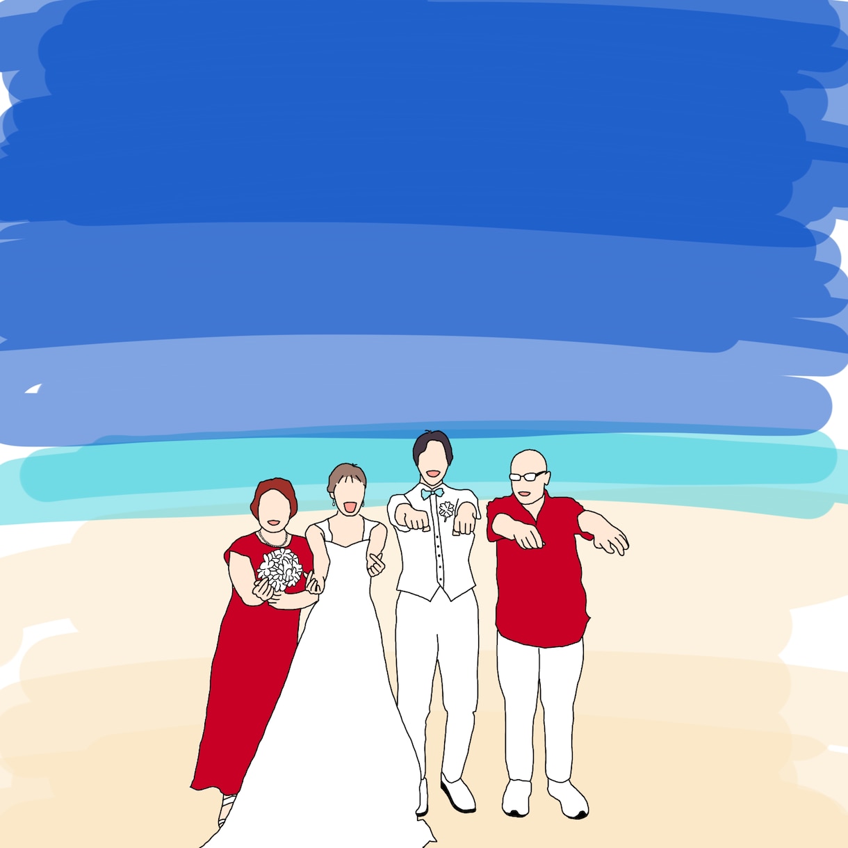 思い出の写真を線画イラストにします ■結婚式のウェルカムスペースに最適！ イメージ3