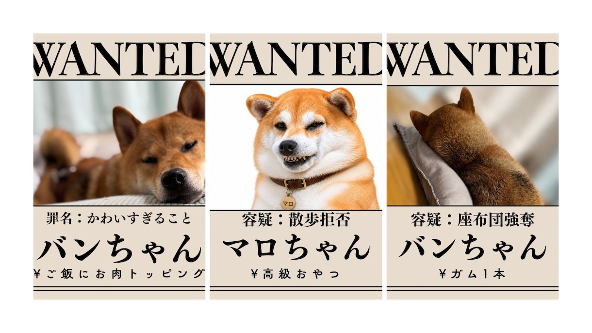愛犬・愛猫の写真を指名手配風ポスターに加工します 思わず笑ってしまう一枚に大変身！SNS投稿・プレゼントにも イメージ1