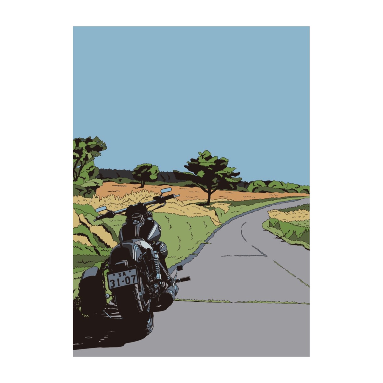 あなたの愛車バイク、思い出の風景をイラストにします 思い出を絵にして飾ってみませんか。額装サービスも承ります。 イメージ9
