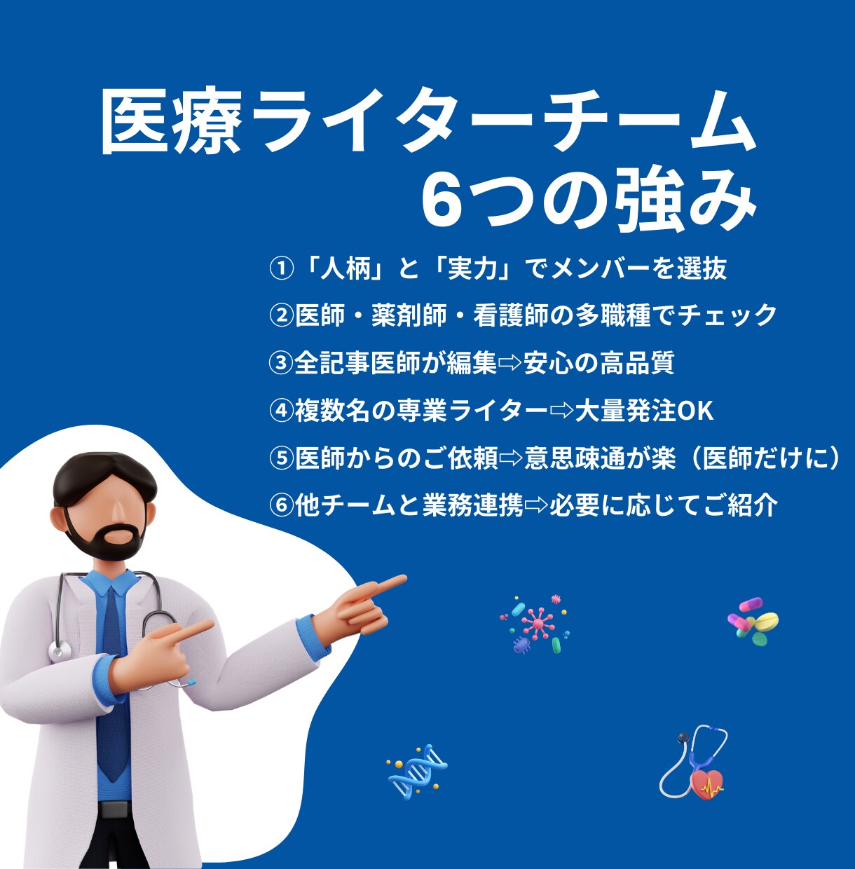 クリニック記事をプロ医療ライターチームが作成します 【実績300本以上！】医師が代表の安心高品質です。 イメージ7
