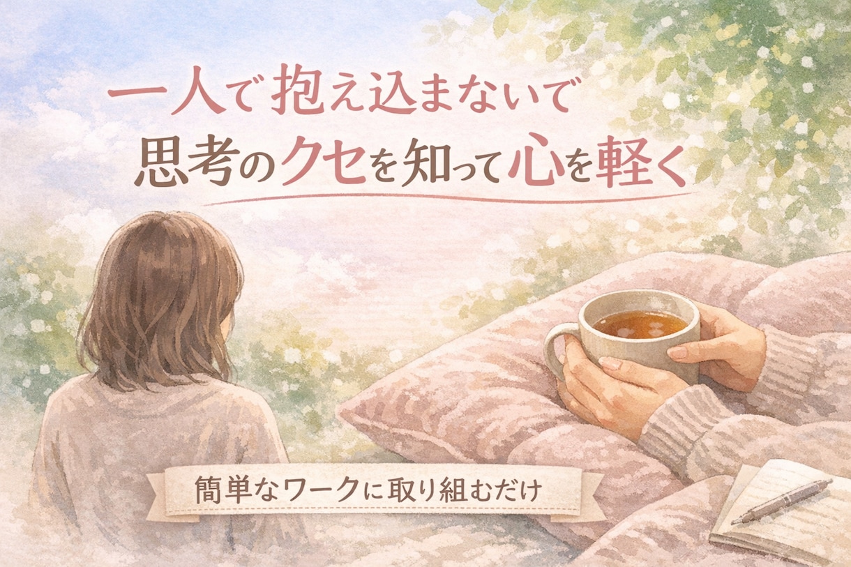 思考を言語化して心を軽くするお手伝いします HSPの落ち込み、ぐるぐる思考、気疲れで悩む方へ イメージ1