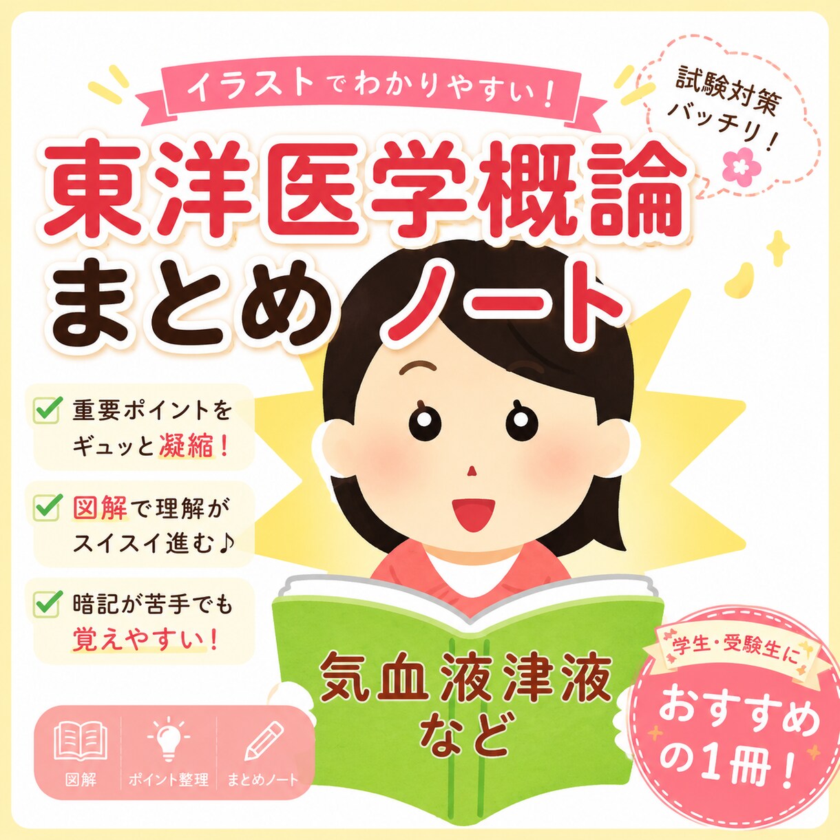 東洋医学概論をまとめたノートをお譲りします 勉強が捗る！イラスト沢山のカラフルで見やすいノートです。 イメージ1