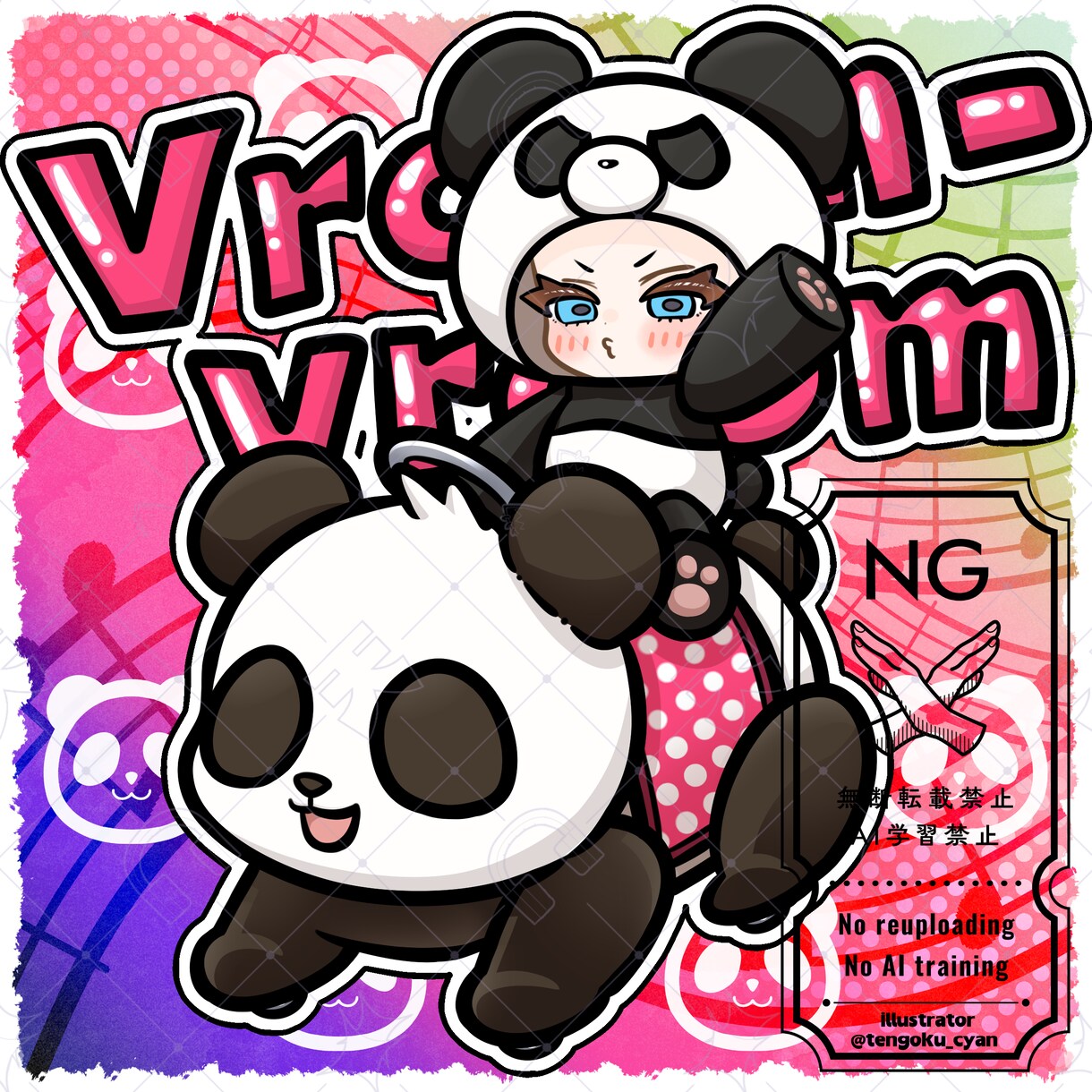 商用利用可！【パンダブーブー】ミニキャラを描きます ライバー活動をお手伝い！配信/パネル開け/アイコン/グッズ イメージ3
