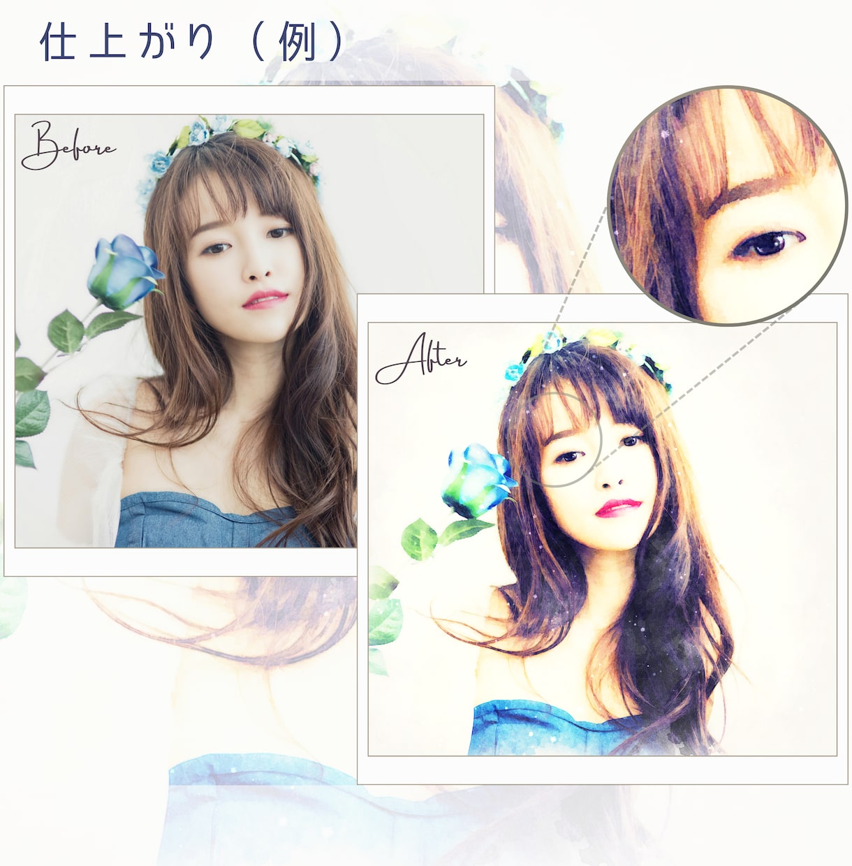 写真加工:リアルな質感の水彩イラスト風に加工します 似顔絵、サムネ、イラスト背景、結婚式、ウェルカムボード用に イメージ2