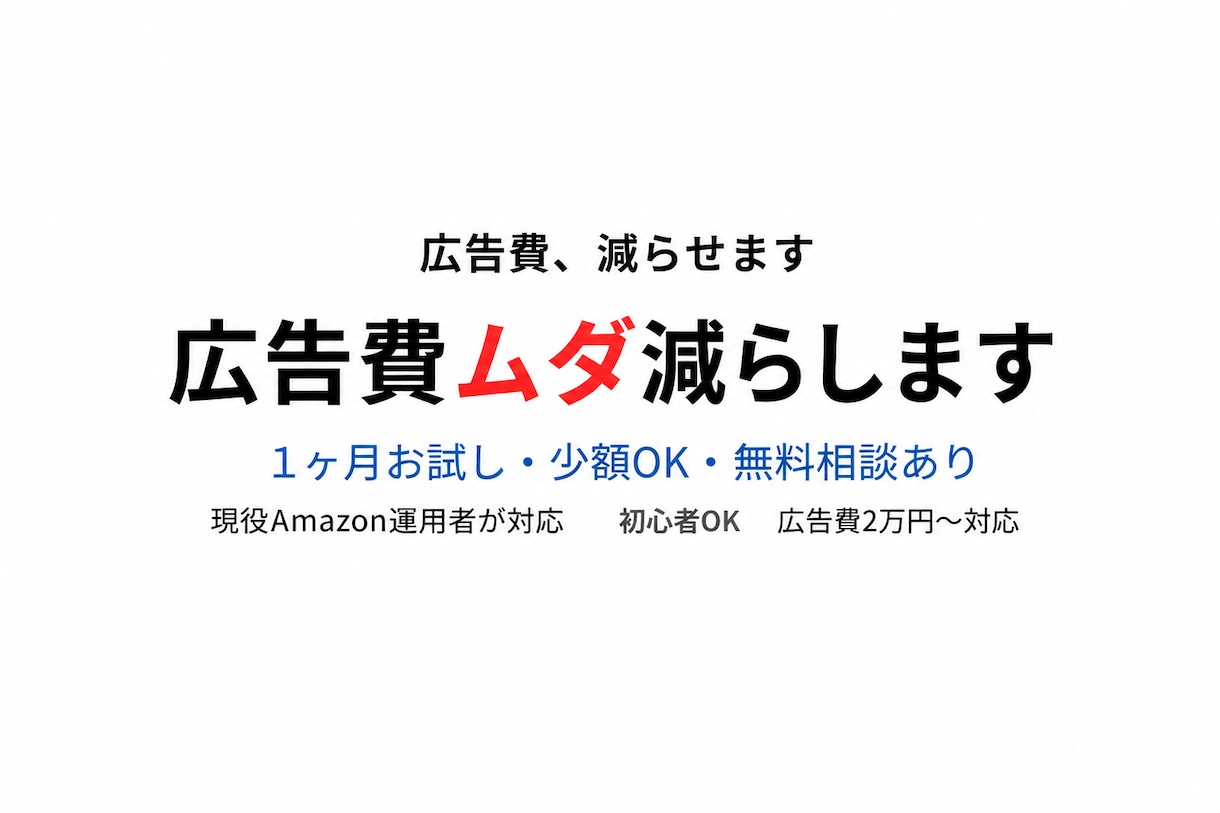 Amazon広告運用代行｜初心者OKで改善します Amazon広告初心者向け｜1ヶ月お試し運用 イメージ1