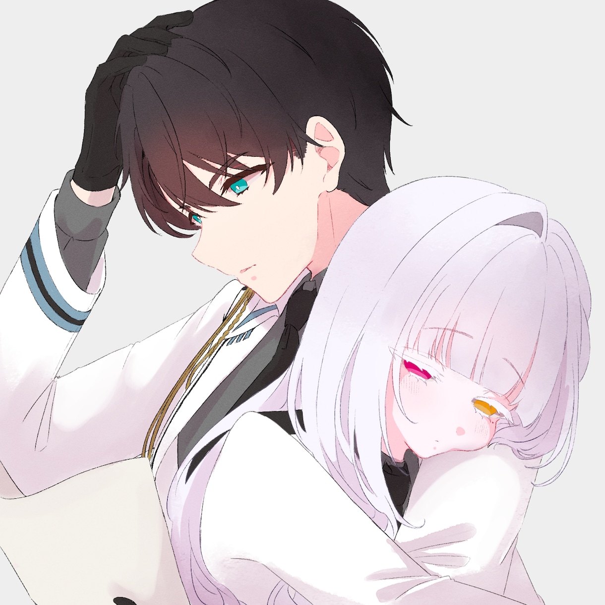 簡易ペアイラスト制作します 淡めなテイストの簡易ペア・夢絵 イメージ1
