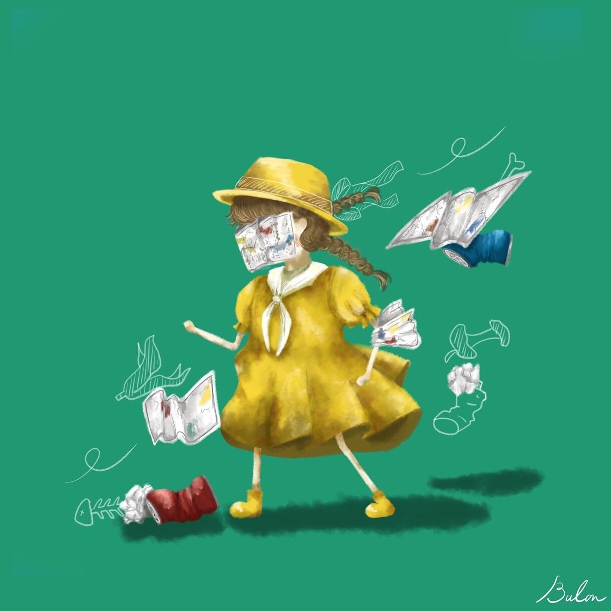 可愛いイラストを描きます アイコンや名刺、挿絵などにおすすめです(*´ー｀*) イメージ1