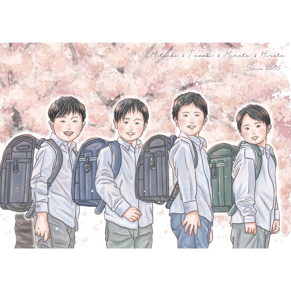 優しい雰囲気であたたかい似顔絵をお描きします プレゼント/記念日/還暦のお祝い/snsアイコン/大人数OK イメージ2